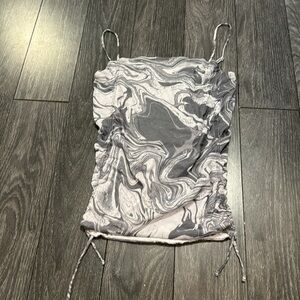 Urban Outfitters Tasmin Mesh stretch cami. Grey with light purple. Size medium